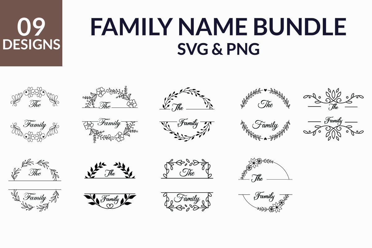 Family Name Monogram Bundle Last Name Graphic by Ubenart · Creative Fabrica