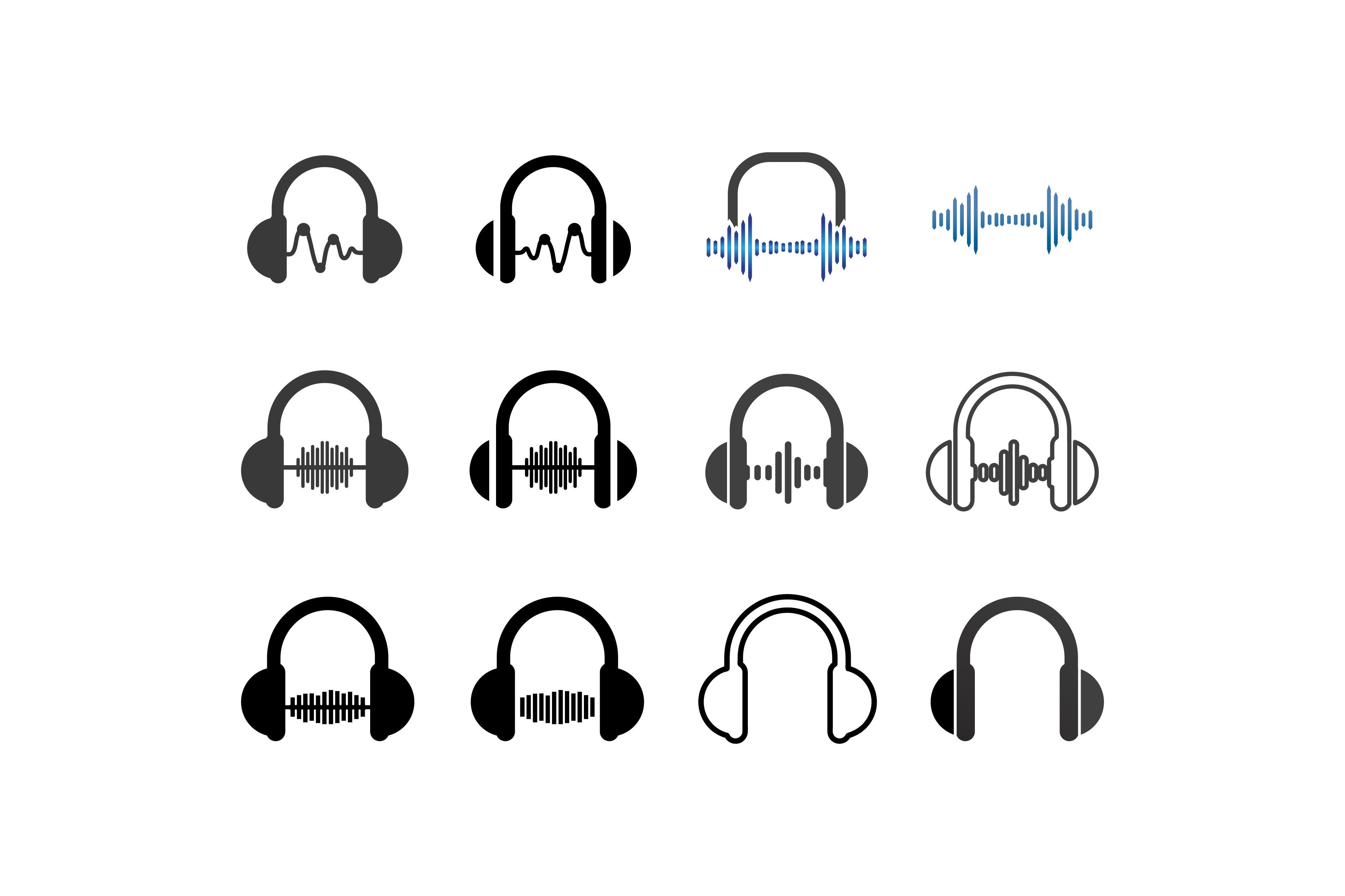 Audio frequency wave graphic icon logo template Vector Image