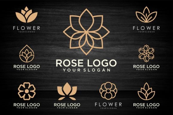 Elegant Logo Design Vector Art PNG, Elegant Flower Logo Icon