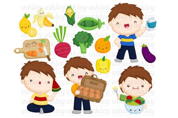 eating healthy food clipart