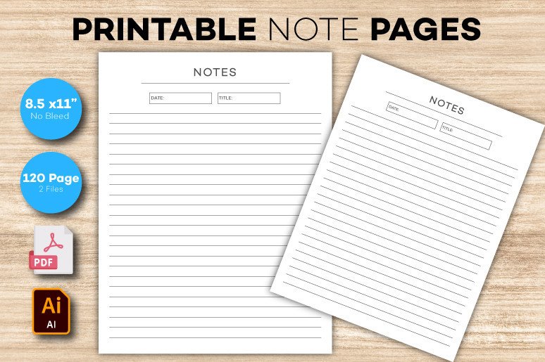 6 Unique Downloadable Rainbow Note Taking Pages Featuring Coloring Page  Margins-instant Download, Putter Pages, Digital Note Taking Paper 