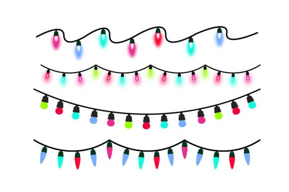 Decorative Colored String Lights Set Graphic by sayedhasansaif04 · Creative  Fabrica