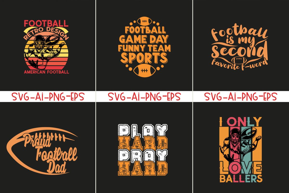 American Football T-shirt Designs Bundle Graphic by CraftStudio · Creative  Fabrica