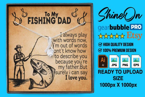 To My Fishing Dad Shineon Message Card Graphic by MERCH MARKET