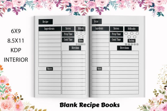 Blank Recipe Book 100 Pages KDP Interior Graphic by Effectmaster · Creative  Fabrica