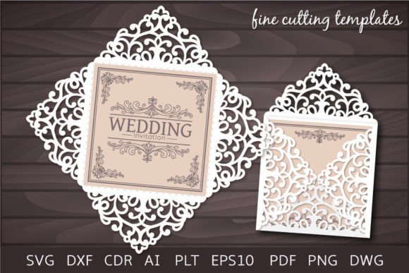 SVG Wedding Invitation Paper Cut Template 57 svg, Cdr, Ai, Eps