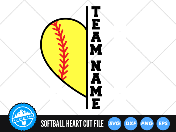 Heart Softball Clipart