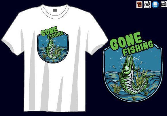 Fishing T-shirt Design Vector Graphic by Movies Story · Creative Fabrica