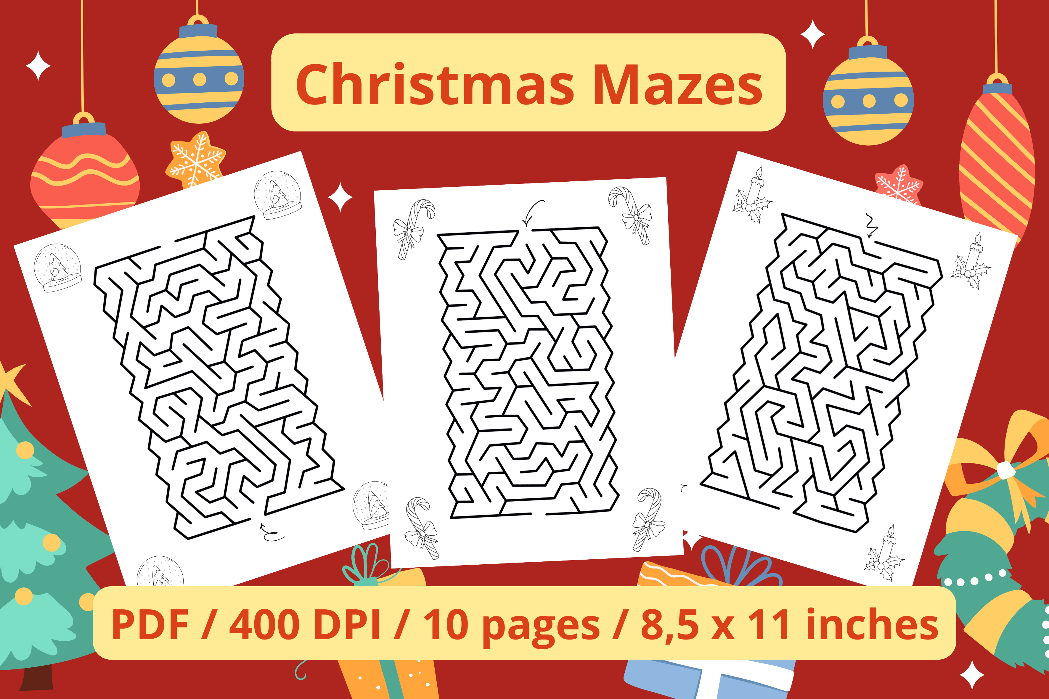 Christmas Mazes Graphic by Golden Moon Design · Creative Fabrica