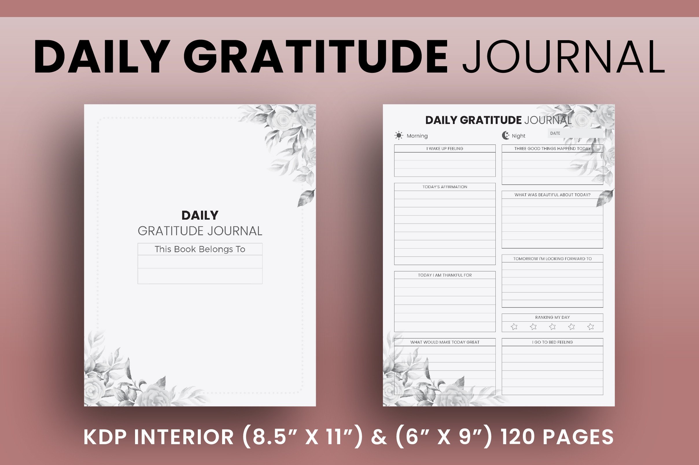 Daily Gratitude Journal - KDP Interior Graphic by Vector Cafe