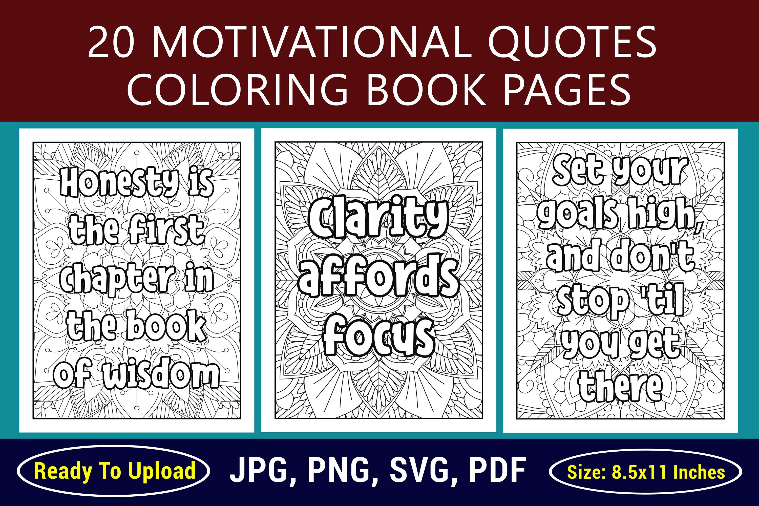 Motivational Quotes Coloring Page Graphic by Mehedi Hassan · Creative ...