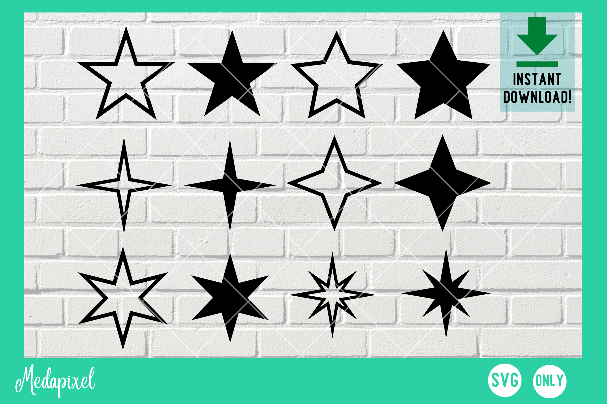 Star Shape Bundle SVG ONLY Graphic by Medapixel · Creative Fabrica