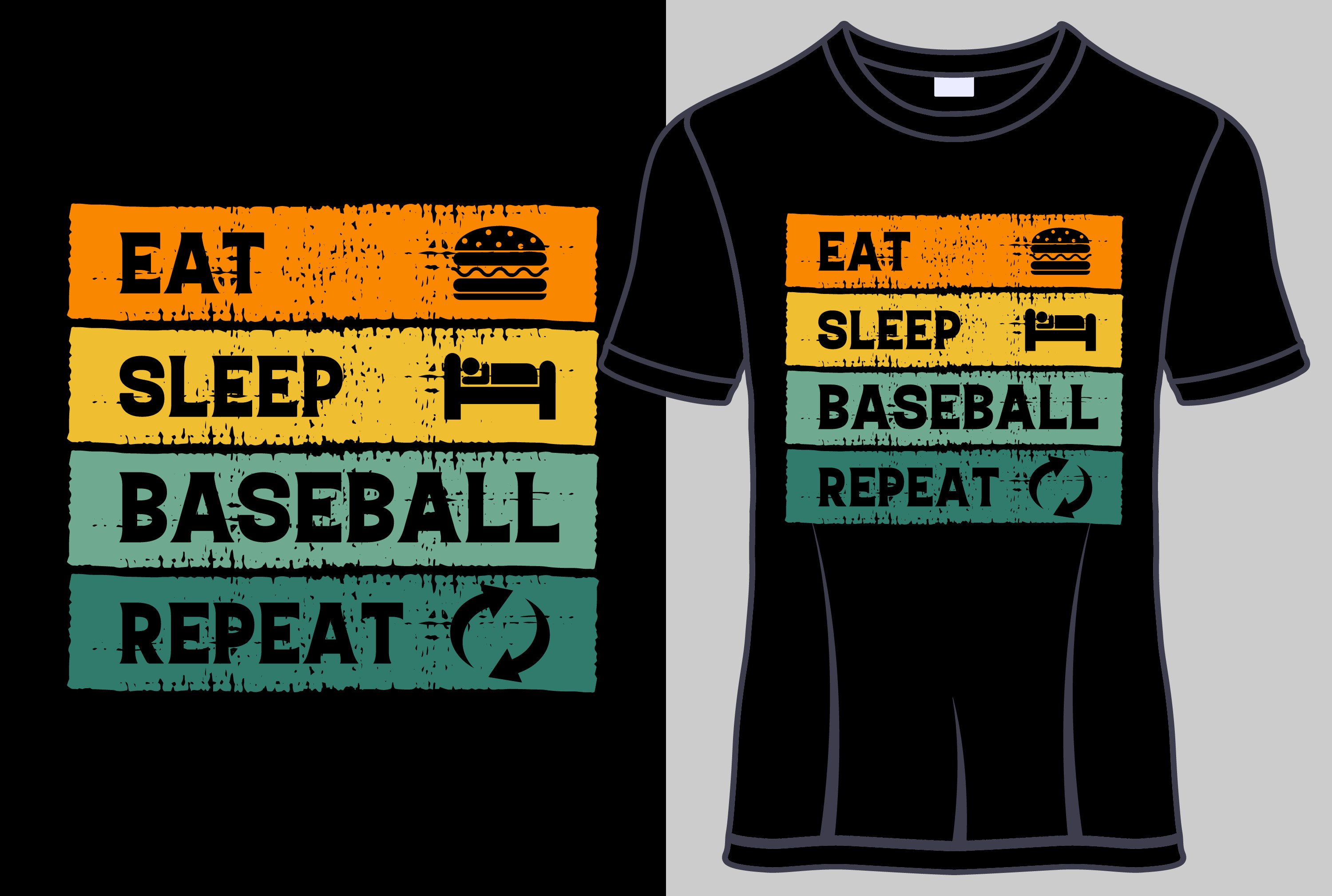 Eat Sleep Baseball Repeat Typography Graphic by Eye-catchy design ...