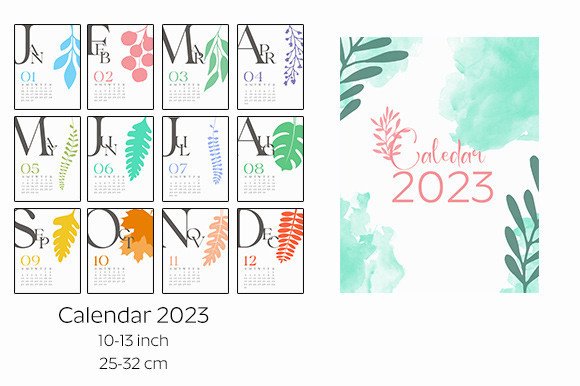 Calendar 2023 Printable Graphic by Ruba Alash · Creative Fabrica