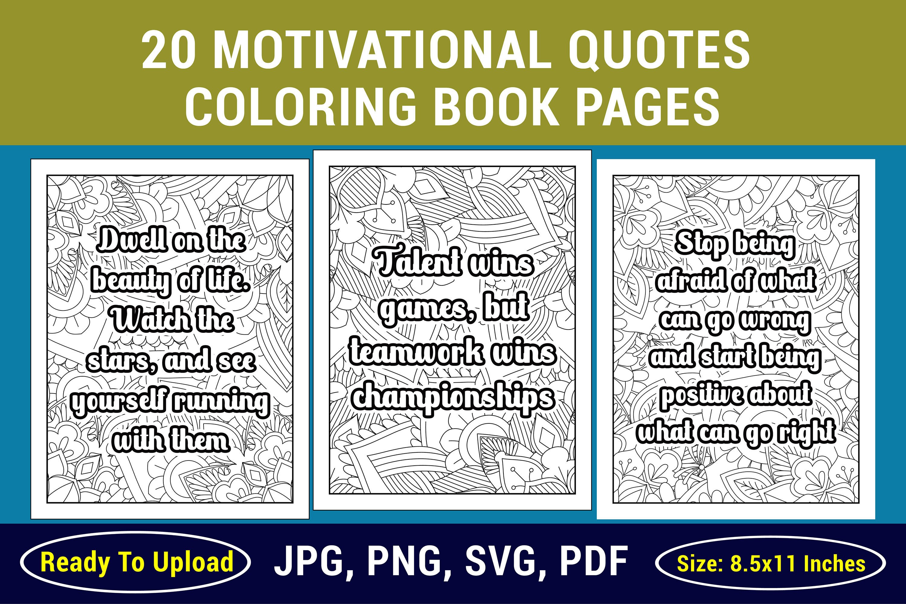 Motivational Quotes Coloring Page Graphic by Mehedi Hassan · Creative ...