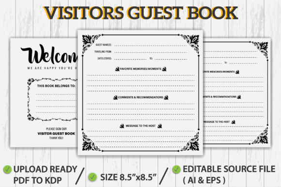 Guest Book for Holiday Home: Visitors Book, Family Holiday Guest Book, 8.5  x 8.5, 80 Pages