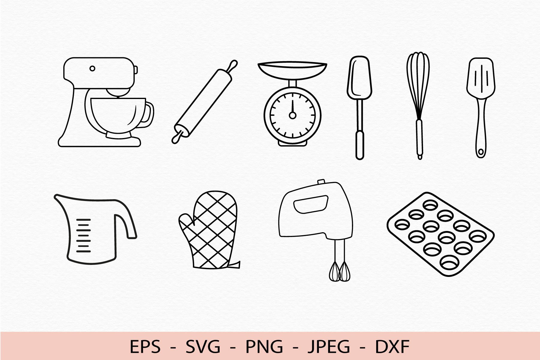 Kitchen Tools and Ingredients for Baking Graphic by moonery · Creative  Fabrica