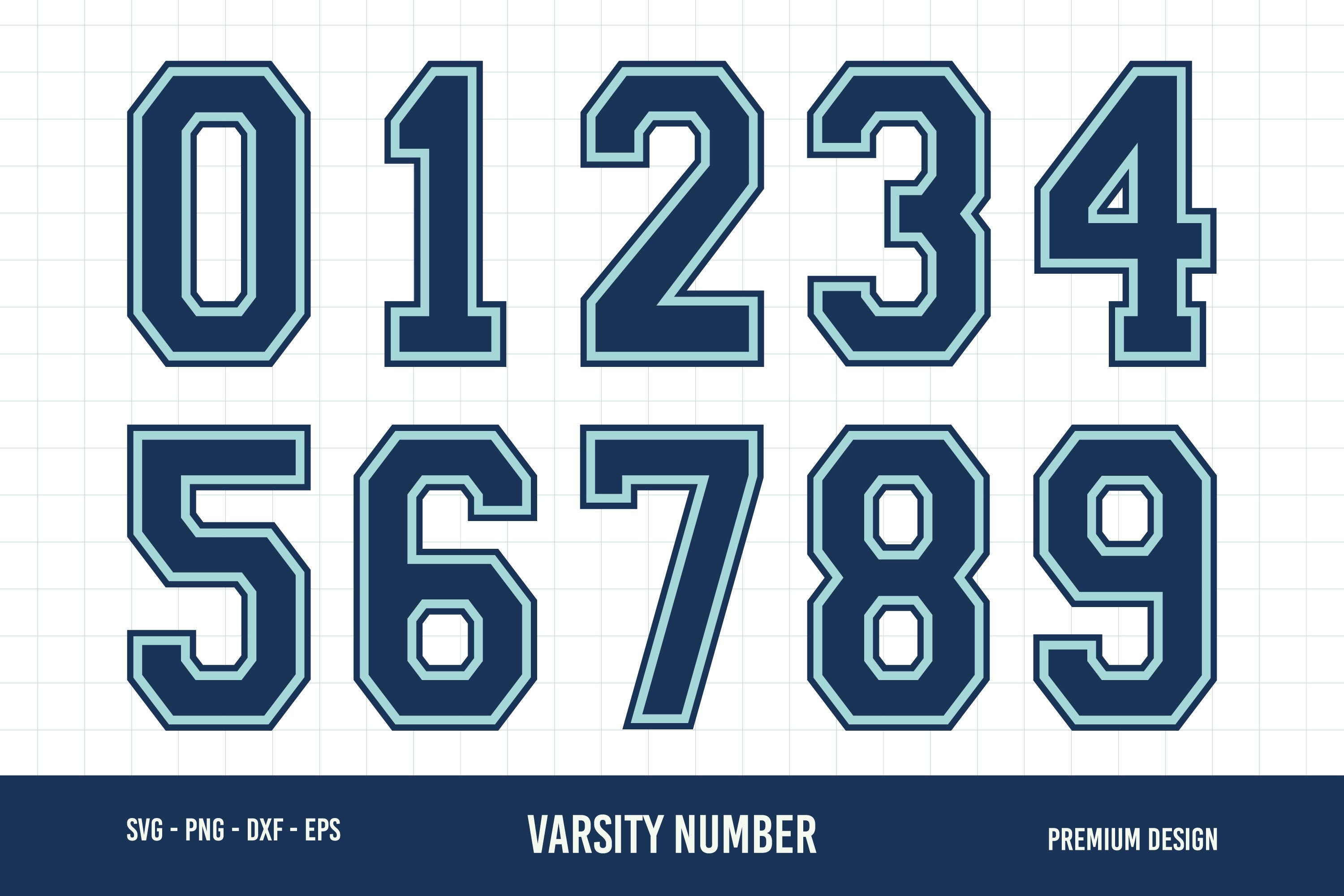 Varsity Numbers Svg Cut File Graphic By Twentysixdepressed · Creative