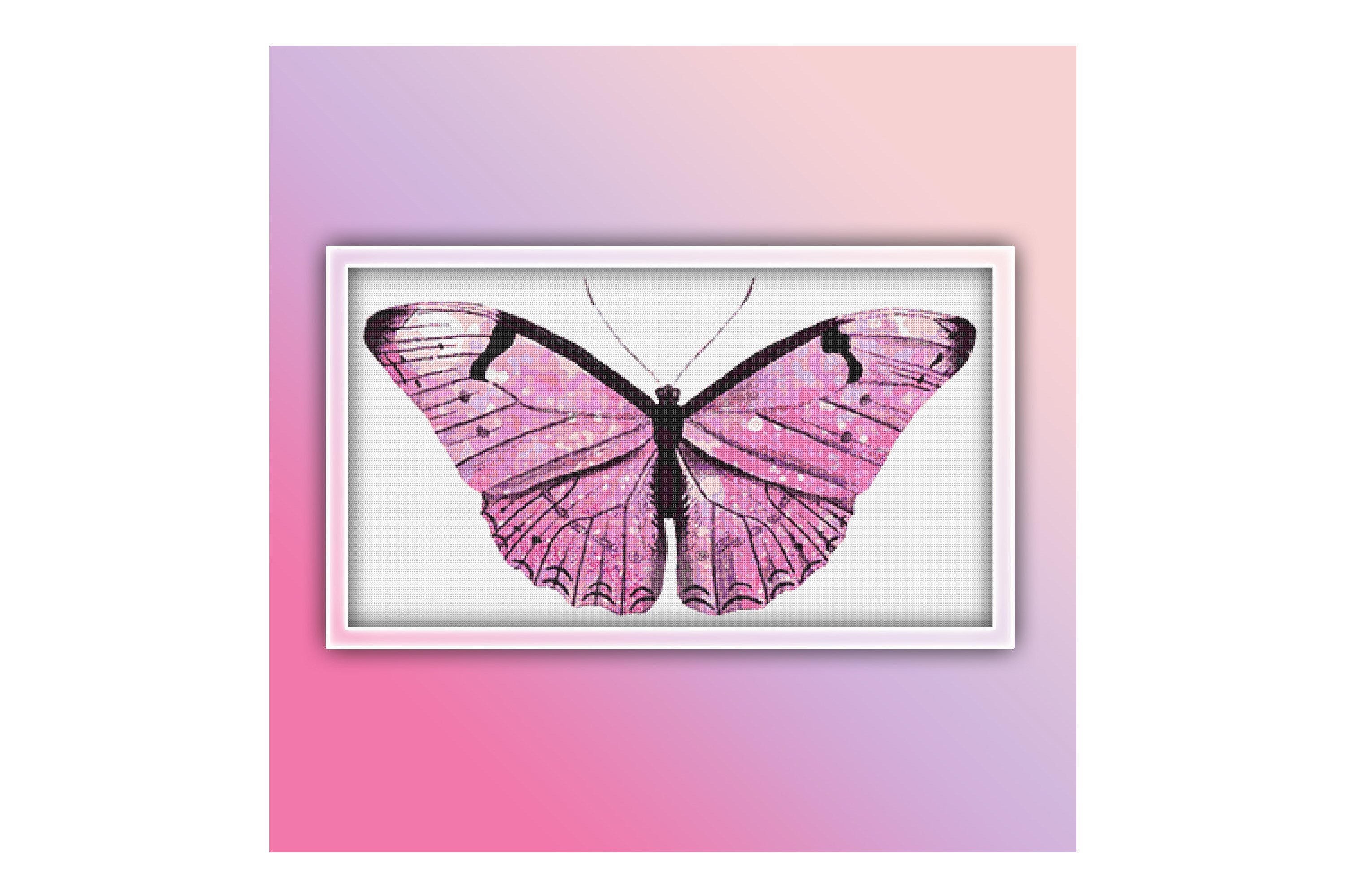 Pink Butterfly 9 Cross Stitch Pattern Graphic by lightunicorndesigns ...