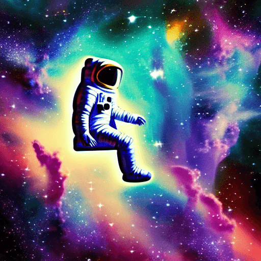Astronaut in Space Floating in Front of a Colorful Nebula · Creative ...