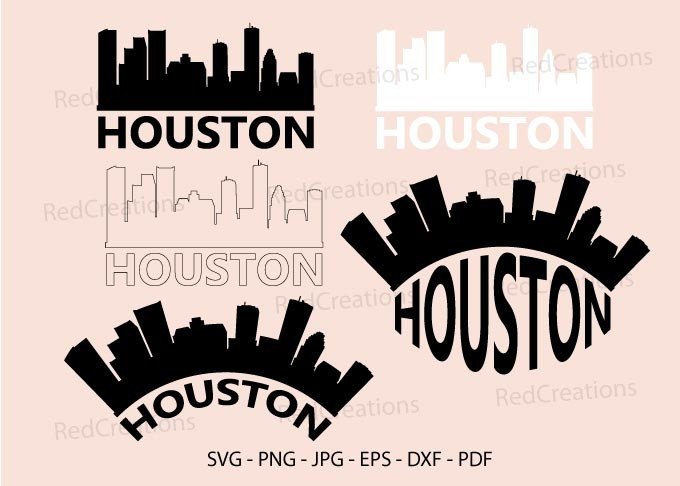 Skyline houston illustrated in vector and available in SVG, Eps, JPG, Png  and PDF format and available for instant download