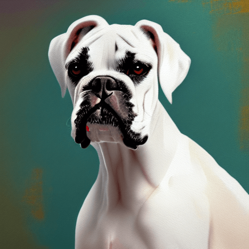 Cão boxer branco impressionista · Creative Fabrica