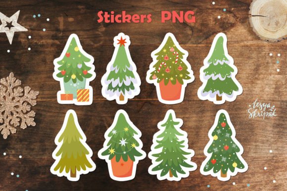 Christmas Tree Stickers Graphic by lesyaskripak.art · Creative Fabrica