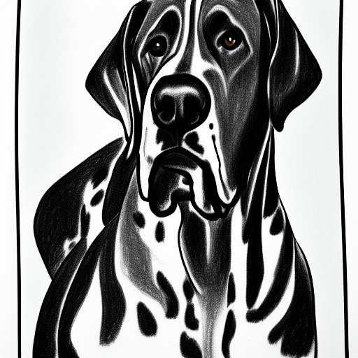 Drawing of a Great Dane · Creative Fabrica