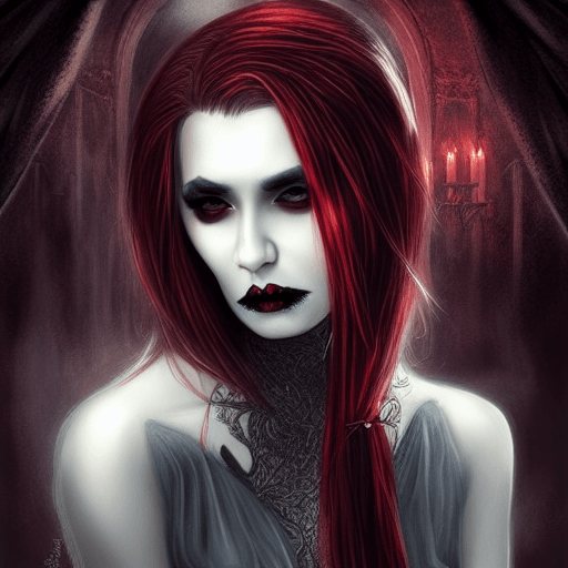 Gothic Vampire Woman Fantasy Art · Creative Fabrica