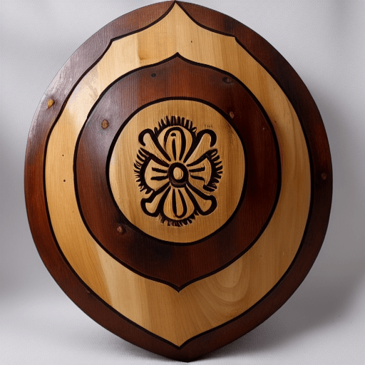 Wooden Shield with Carved Primrose Graphic · Creative Fabrica