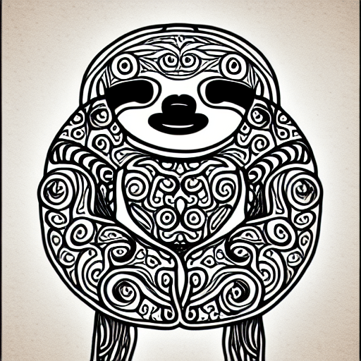 Intricate Sloth Design · Creative Fabrica