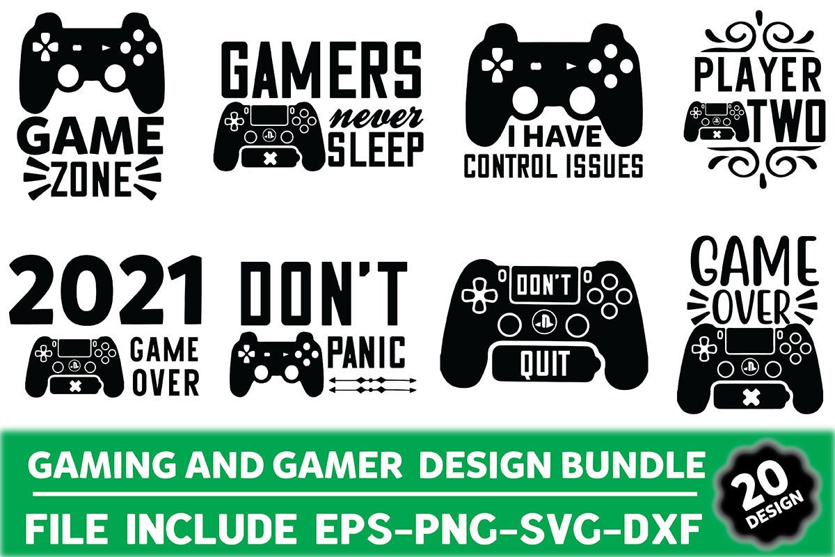 Gaming and Gamer Design Bundle Graphic by Printable · Creative Fabrica