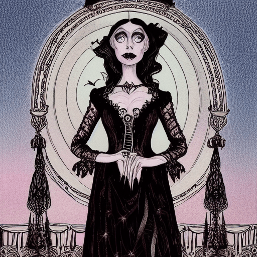 The Witch in the Gothic Gown by Tim Burton · Creative Fabrica
