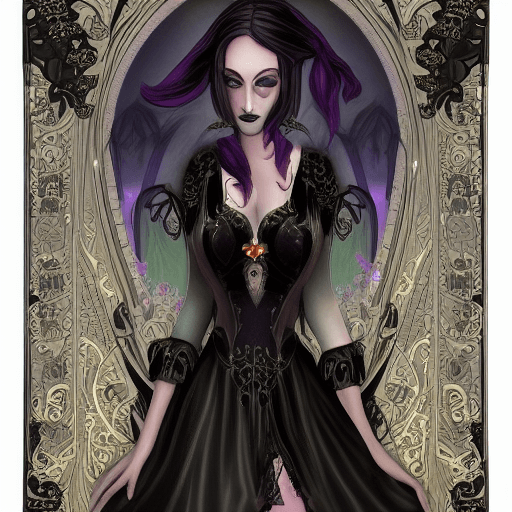 Art Nouveau Goth Girl in World of Warcraft · Creative Fabrica