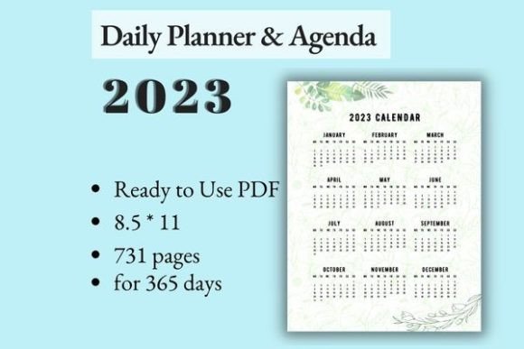 Daily Planner & Agenda 2023 Graphic by KDPFIY · Creative Fabrica