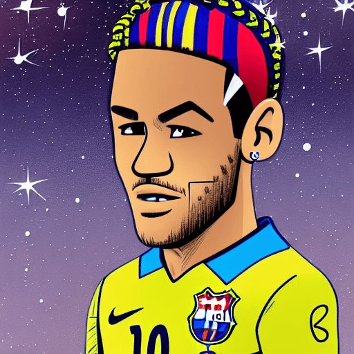 Neymar Cartoon Character Soccer Player Graphic · Creative Fabrica