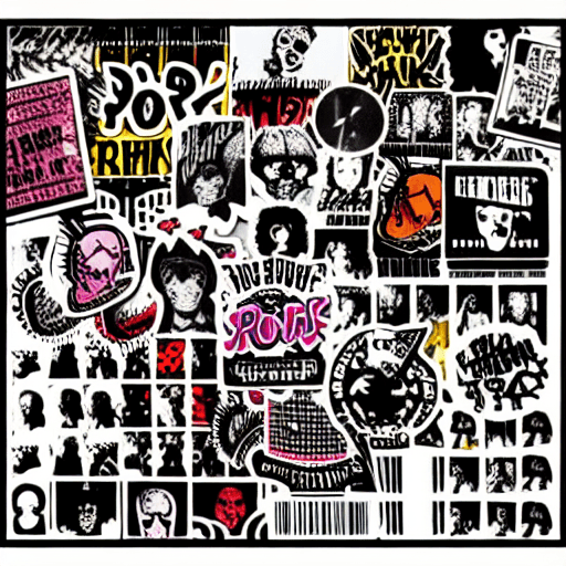 Immagini e adesivi Punk Rock · Creative Fabrica