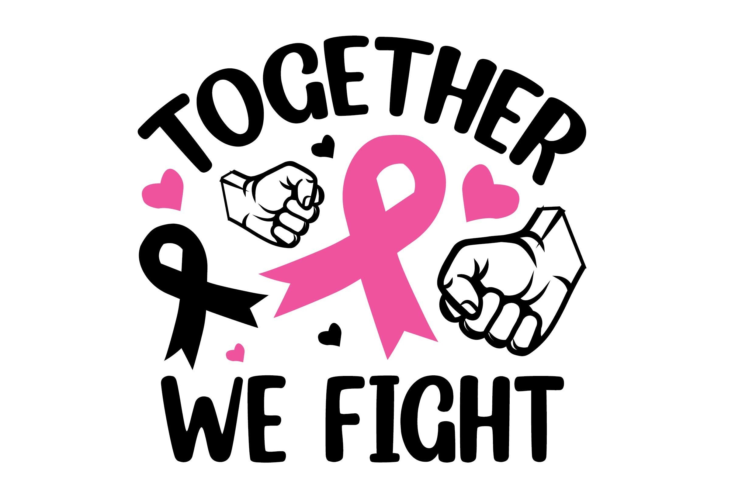 Together We Fight Breast Cancer Svg Illustration Par Creative T Shirt Design · Creative Fabrica