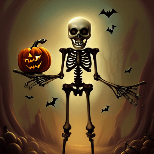 scary skeleton cartoon