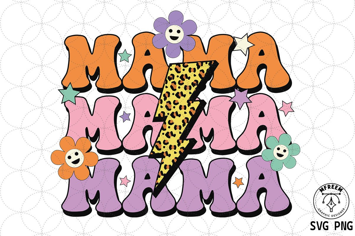 Mama Retro Flash SVG Sublimation Graphic by mfreem · Creative Fabrica