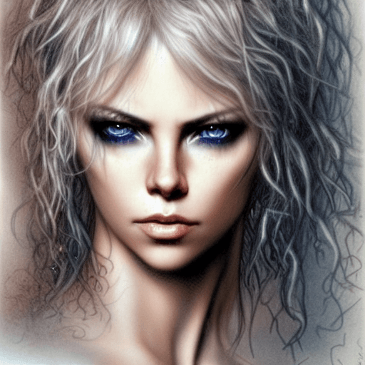 Sad Girl with Blue Eyes Sketch · Creative Fabrica