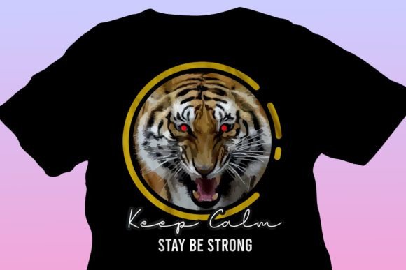 Tiger Keep Calm T Shirt Vector Design Graphic by Iswan Susanto