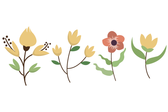 Flower Stems Vector Art & Graphics