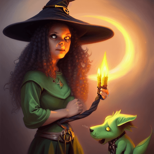 Retrato de bruxa bonito e adorável · Creative Fabrica