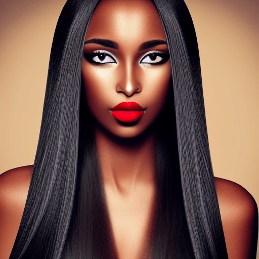 Linda garota negra com cabelo emo · Creative Fabrica