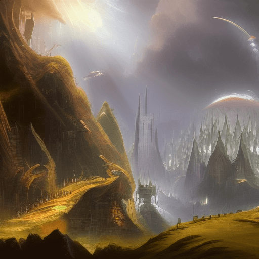 SciFi Heroic Fantasy Landscape Graphic · Creative Fabrica