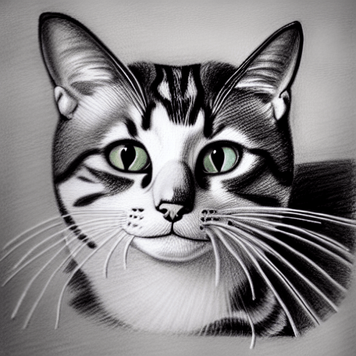 Desenho de gato realista · Creative Fabrica