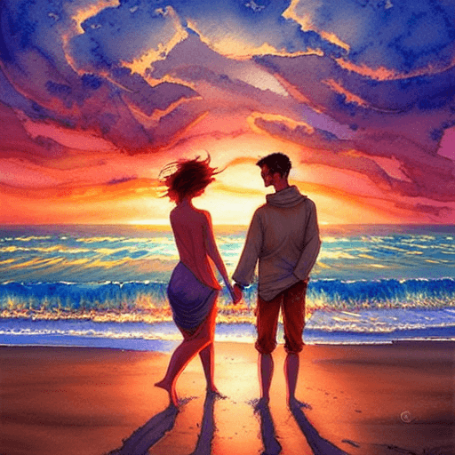 DRAWING: TWO LOVERS UNDER THE SUNSET — Steemit