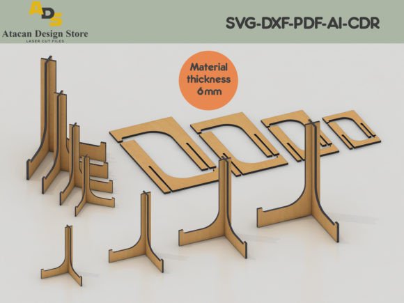 Plate Holder Stand / Frame Holder Stand / Cnc Templates / Laser Cut Wood  Art / Svg Files ADS040 