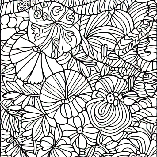 Beautiful Colorful Botanicals Coloring Page Illustration · Creative Fabrica